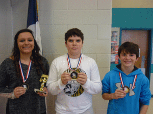 Middle School Division Winners  Krislyn Key, Casey Wooldridge, and Morgan Sanders