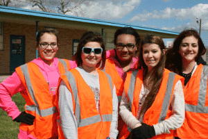 Hope High School Environmental Club students are part of the Adopt-A-Highway program and keep Alcoa Drive trash-free for much of the year.  Three bags of trash were collected during the February clean up. Club sponsor is Laurie Weaver. Students pictured (l-r) Bethany Vasquez, Sommer Brown, Katlyn Pollard, Amnesty Yarborough, Ravyn Marconi 