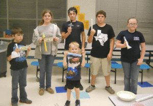 Members of the Lakeside 4-H Club had a blast with rockets at their April 9th meeting. Parent Jason Brumfield led the activity.