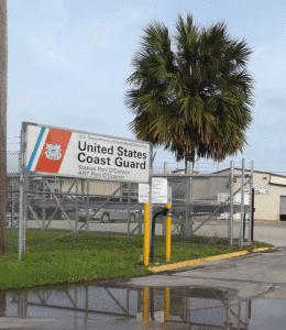 The Port O’Connor Coast Guard Station is federal property, accessible only with permission or by appointment. There is an intercom at this gate.