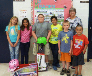 The Kiwanas Club treated Port O’Connor students who received BUG awards to an end of year party and even gave away scooters to two lucky winners.  Students attending the BUG party were: Derek Tausch, Justin Gossett, Kendal Mooney, Adalia Gossett, Ethan Redding, Dylan Ramirez and Kiwana’s representative, Mrs. Jane Daniel. 