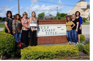Melissa Sterling and Crew of the Gulf Coast Title Company for their Sky Rocket Sponsorship for the 4th of July Fireworks Show. From Left To Right: LaVon Garcia, Debbie Baldera, Melissa Sterling, Hannah McMahan, Aysa Villarreal, Wendy Marvin, Jennifer Daniels 