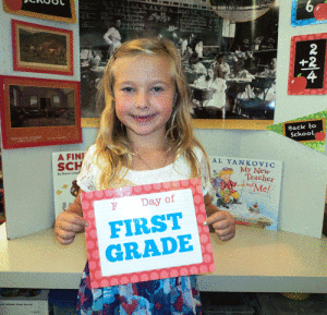Shelby Wheat enters the First Grade at Port O'Connor School.