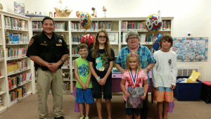 Port O’Connor Summer Readers with Officer Rosales and Librarian Shirley Gordon
