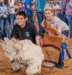 Louis Ragusin Grand Champion Turkey at Calhoun County Fair