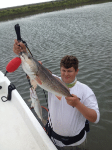 After catching this 7 lb. RED fish, Clayton Wadley was full of information on how his dad could do the same… payback is such sweet revenge. You’ve got to love the fishing comaradery between father & son. Love, Granny -Twiggy Wadley 