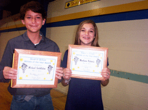 Michael Satchleben  and Madison Roberts, Athletes of the Year at Seadrift School