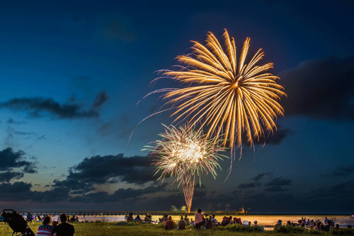 Port O’Connor Chamber of Commerce Annual Fireworks Show on King Fisher Beach Photo courtesy of  Brad Martin Photography, Victoria, TX