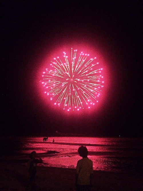 David Moreno watches the Port O’Connor Fireworks Show -Photo by Erica Moreno