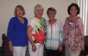 Friends of the Port O’Connor Library Officers L to R: Paula McCauley, Secretary; Barbara Crouch, Treasurer; Judy Whitworth, President; Joanie Morgan, Vice-President