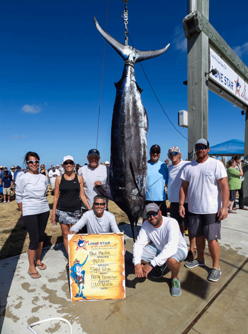 First Place Blue Marlin in the Lone Star Shootout -442.5 lbs. Perry Forester - Slight Edge