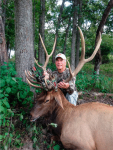 Jim and Susan Guhlin of Port O’Connor traveled to Missouri to hunt Elk with a compound bow for Jim’s 70th birthday. After spotting the elk, Jim stalked the elk for over a mile to make a successful 34 yard shot.