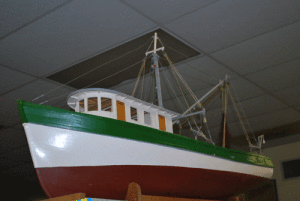Model Boat on display at Port O’Connor Library. 