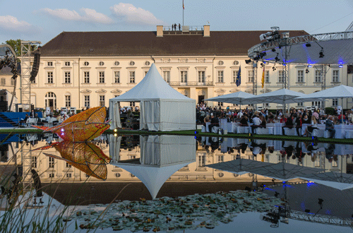 Dieter Erhard’s plexiglass whale sculpture has been installed at the Berlin castle (Schloss Bellevue) of German President Joachim Guack. It was displayed prominently at a VIP celebration this past fall. Covered extensively by the German press, it was expected to draw at least 20,000 visitors to the site. Dieter is the owner of Art Center Seadrift, located on Highway 185 in Seadrift. 