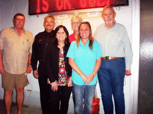 Seadrift Police Chief Leonard Bermea with Seadrift Chamber of Commerce members Gary Reese, Becky Gray, Joanne Mueller, Kristine Metcalfe and Mike Mueller. The Chamber donated $4,500 to the Police Department to purchase needed equipment.