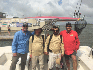 Warrior’s Weekend Fishermen Left to right: Bryan Chandler – Deck Hand, Doug Shreve, Martin Herrera, Kenny Waters – Boat Captain 