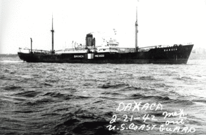 The freighter Oaxaca, which was sunk by German Submarine U-171 off of Port O’Connor during World War II. -Picture courtesy of Henry Wolff Jr. of Victoria