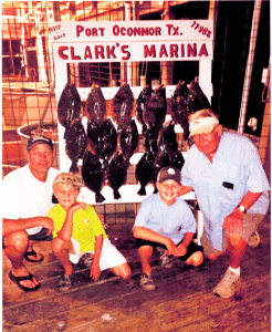 Flounder Giggin’ - Chet Baker, son-in-law Jeff, and grandsons Jake and Cade Manthei enjoyed a great trip with Guide Jeremy Helms.