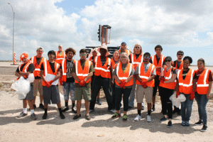 Hope H.S. students and staff took part in the annual Texas Adopt-A-Beach cleanup on September 28. The school has adopted the beach in Point Comfort next to the causeway. Nine bags of trash were collected. -Laurie Weaver 