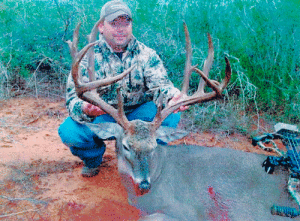 Brien Kiefer, Doyle Adams’ grandson, got this beautiful 190” deer this season in Webb County, Texas.