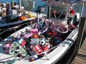 One of the Toy Run boats loaded with toys-Wendy Fry