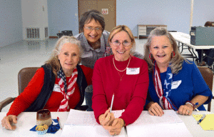 Manning the polls in Seadrift were (l-r) Sissy Costello, Tanya DeForest. Sherry Taylor, and Sheralyn Maddux, They reported 350 persons voted in the Republican Primary.