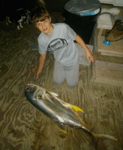 9-year-old Ryan Walton caught this yellow fin tuna off POC pier 3/10.