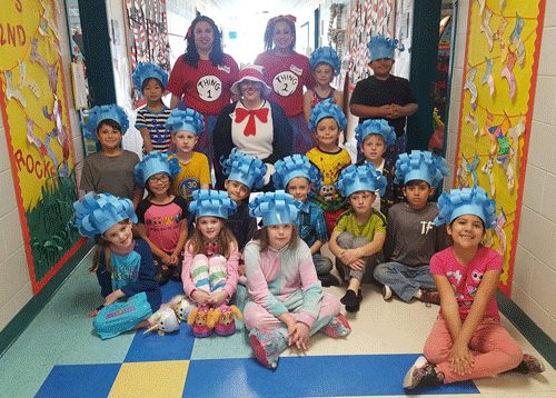 Seadrift School celebrated Dr. Seuss’ Birthday by Reading Across America. Students wore their pajamas and had visitors read Dr. Seuss books to the class throughout the day. Cat in the Hat (members of the Harbor in Port Lavaca, Texas) visited each classroom. Dr. Seuss’ literature has played an important role in todays’ classrooms.