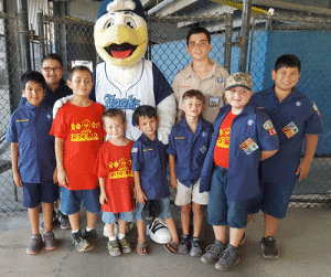 Seadrift Cub and Boy Scouts Pack 106 participated in the Annual Corpus Christi Hooks Night. The boys walked the field prior to the game and had a campout over night on the field!