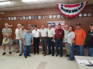 On August 9, newly elected United States Congressman Michael Cloud (center) visited with area veterans at Port Lavaca VFW Post 4403. -Photo by Bob Stevens