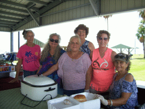 One of the Port O’Connor Service Club’s projects: Shown here are a few of the many members who helped at an August 11th event to help with medical expenses for a Port O’Connor citizen.