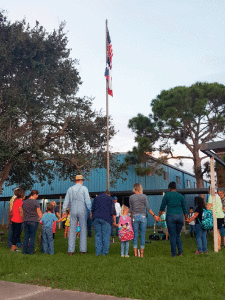 Port O’Connor Elementary met on September 26th  for See You At The Pole.  It was a great turn out with many children and adults praying for our country, our schools, and our children.   -Photo by Michelle Brown.