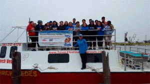 Captain Whitney Curry and Students aboard the Texas Floating Classroom at Seadrift.