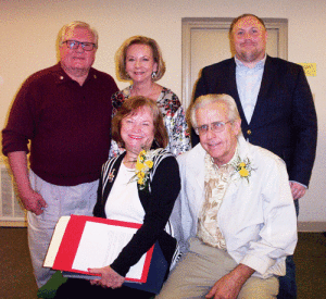 Nancy & Forest Pomykal with Russell Cain, Rep. Geanie Morrison, & Micah Roth, local representative for Congressman Michael Cloud