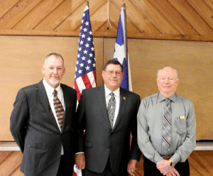 Bright and early New Years Day our County saw the swearing in of officials either newly-elected or re-elected to their term of office. This picture was taken at the end of the ceremonies. On the left is Wesley Hunt, re-elected Justice of the Peace (JP Precinct 4) who is also Seadrift’s Municipal Judge. In the center is Gary Reese, newly-elected County Commissioner of Precinct 4. On the right is Seadrift Mayor Elmer DeForest who was present for the ceremonies.-Tanya DeForest Photo by Kenneth Reese