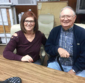 Chamber President Cindy Alford with member Harrom Napp, who will be project manager for the Seadrift Museum/Visitors Center