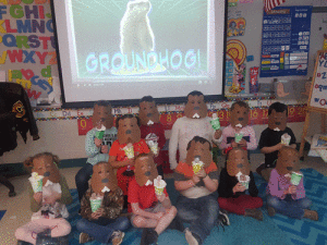 Ms. Shirhall’s Kindergarten class at Seadrift School has been learning about habitats and Groundhog Day!