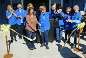 January 19, 2019: Grand Opening of the new Port O’Connor Library Building. Cutting the ribbon is Calhoun County Library Director Noemi Cruz and Friends of the Port O’Connor Library Capital Campaign Chair Lynn Luster.
