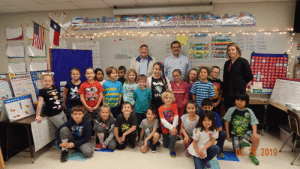 Bro Stockton Quiery, Bro. Grover Grant, Bro Raul G. Gutierrez, and Bro. Ted Gill from Seadrift’s Masonic Lodge No. 1098 presented Seadrift, Port O’Connor, and Austwell-Tivoli elementary first graders with Fantastic Teeth Dental Hygiene Kits and explained the importance of brushing their teeth and flossing daily. 