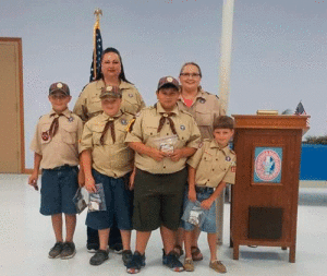 Seadrift Cub Scouts Pack 106 hosted their Annual Blue and Gold Banquet. Gunner Martinez,  Cash Shirhall, Cooper Rodriguez,  and Kendell Cady advanced to Arrows of Light, the final stage of Cub Scouts before Bridging over to Boy Scouts. 