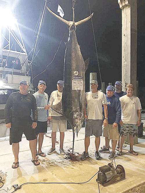 514.5 pounds, 1st Place in Blue Marlin Division Lone Start Shoot Out, July 23-28 in Port O’Connor Lee Weidner and team on Bimini Babe