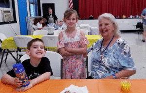 Mary Ann Claiborne with grandchildren Clara & Jacob Stryker at Port O’Connor School on Grandparents’ Day.