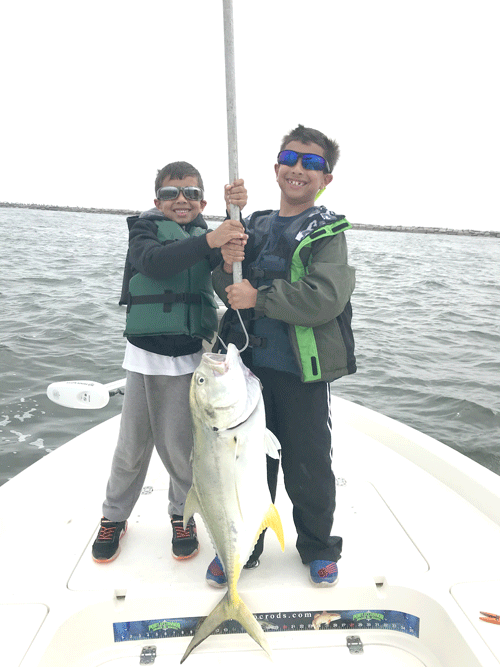 Ravi and Eli Boyareddigari caught and released this Jack Cravalle at the jetties while in Port O’Connor on spring break.