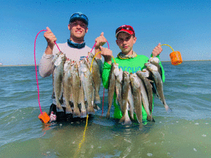 A good day - Jaxson Chambers and Miller Rigby fishing with Allen Junek