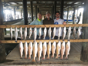 Group from Goliad and Austin area with recent catch while fishing with Capt Ron Arlitt if Scales and Tales Guide Service in Port O’ Connor.  	The bite was was on both limits of trout and redfish. They also managed a couple of tagged reds also. Croakers and Spanish Sardines were the choice for bait.  	Capt. Ron Arlitt 	Scales and Tales Guide Service 	361-564-0958. 	