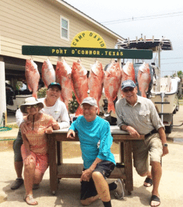 An outstanding offshore fishing trip taken in early July.  The huge red snapper were hungry and put up a heck of a fight. Not only are these fish fun to catch but are our favorite fish to eat. We were back at the dock at midday and had plenty of time to clean the fish and boat and still enjoy the rest of the day.   It will be so sad to see the federal season for red snapper come to an end soon as the weather has not been very cooperative for offshore fishing as of late.  The wind and waves have seldom been favorable for a comfortable and safe trip to the offshore fishing grounds.   Pictured are:  Jim and Susie Guhlin, Dave Pope and Gerry Rueduger. 