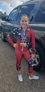 Photo: Abygail Gonzales at her District championship meet in Corpus Christi. She will be competing Texas State meet in December in Houston. Abygail is the daughter of Kimberley and Tim Gonzales of Port O’Connor