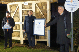 Dieter Erhard, Joerg Volleth (Mayor), Joachim Herrmann (Bavarian Secretary of State) inaugurating the “World Insect Hotel”