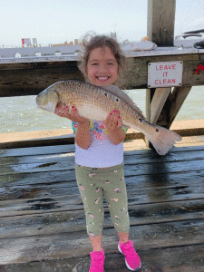 Olivia's first redfish! San Antonio Bay Seadrift, Texas -Lorraine Eastep