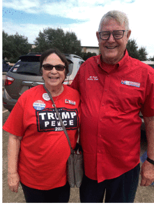 Barbara Breazeale and husband Bill Pozzi organized a Trump Caravan for Victoria.  On Saturday, October 17, the parade boasted of between 375 to 400 Flag waving citizens excited about President Trump.              -Tanya DeForest